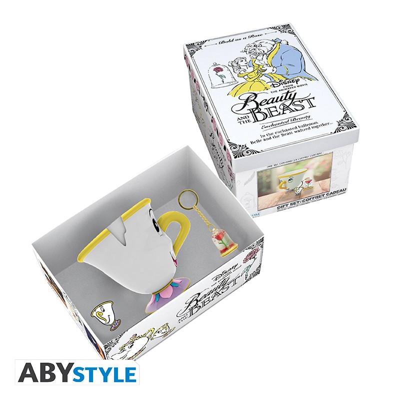 Set - The Beauty and the Beast - Mug 3D + Keychain 3D + Pin's "Zip Rose"