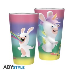 Verre - XXL - Lapin Crétin - Arc en ciel