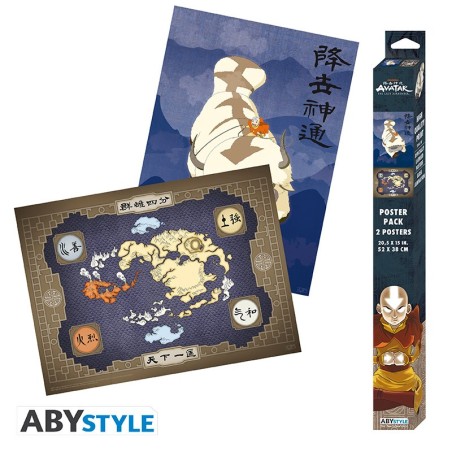 Poster - Pack de 2 - Avatar, Le Dernier Maître de l'Air - Appa & Carte