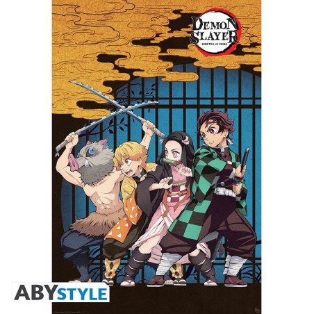 Poster - Roulé et filmé - Demon Slayer - Groupe