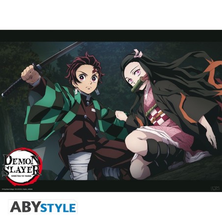 Poster - À plat - Demon Slayer - Tanjiro et Nezuko