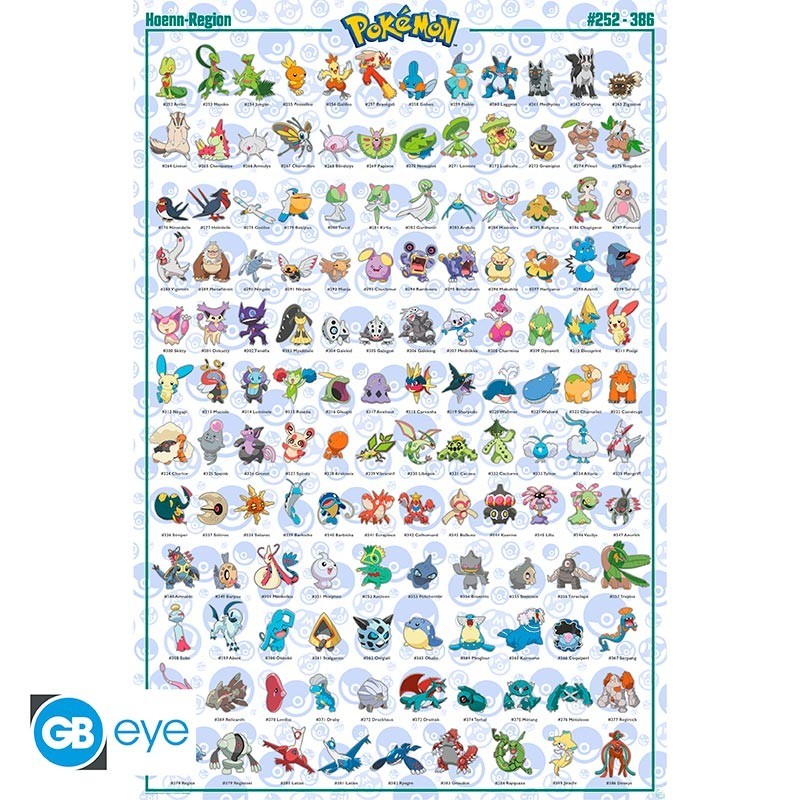 Poster - Rolled and shrink-wrapped - Pokemon - Hoenn Pokedex