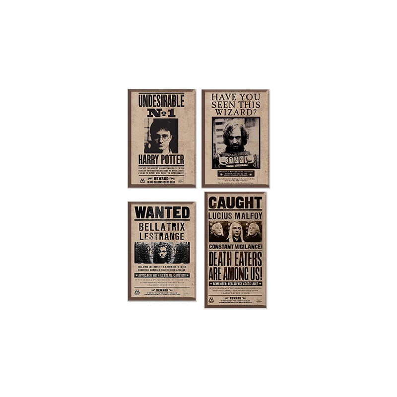 Magnet - Set of 4 - Harry Potter - Wanted