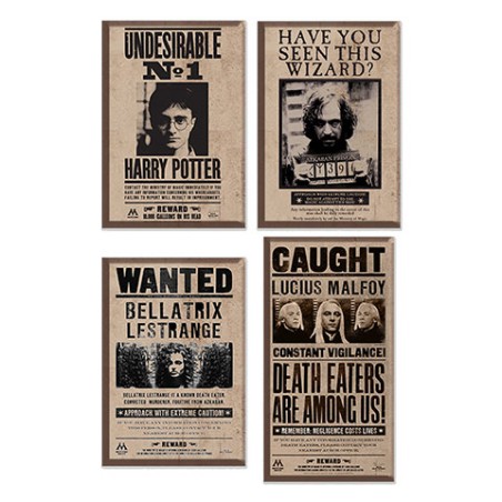 Magnet - Set of 4 - Harry Potter - Wanted