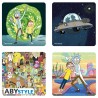Accessoire Cuisine - Sous-verre - Rick & Morty - Set 4 Emblèmes
