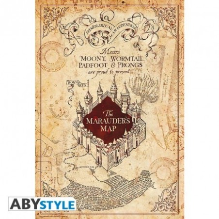 Poster - Roulé et filmé - Harry Potter - Carte du Maraudeur