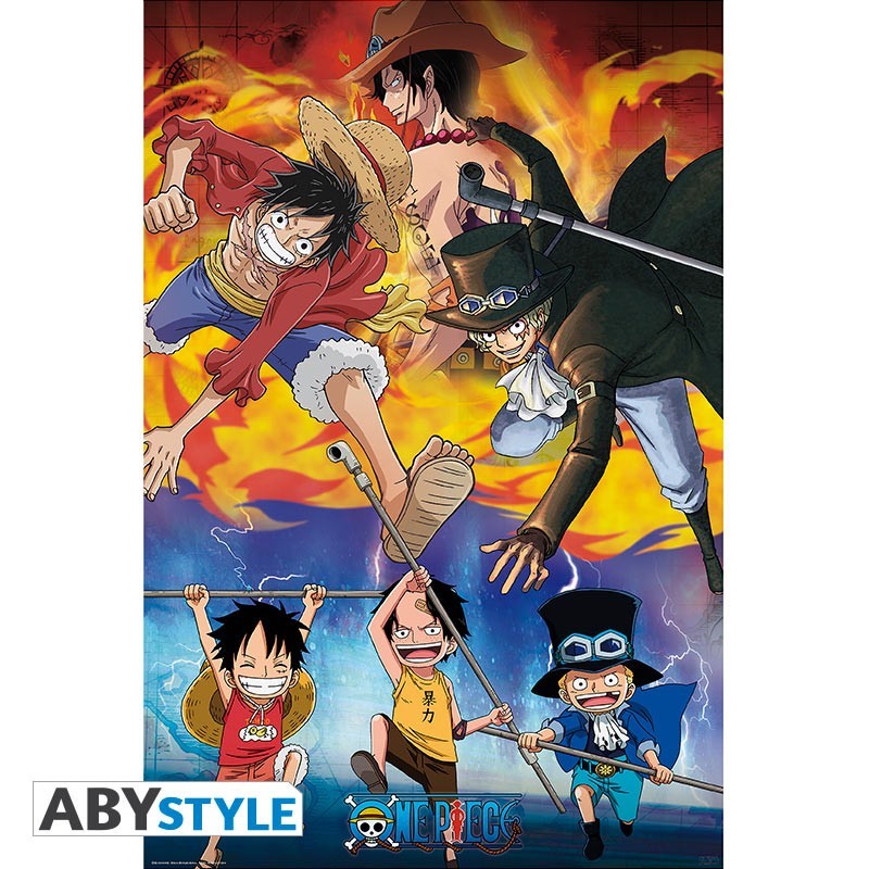 Poster - Rolled and shrink-wrapped - One Piece - Ace, Sabo & Luffy