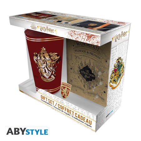 Set - Harry Potter - Verre XXL + Pin's + Carnet - Gryffondor