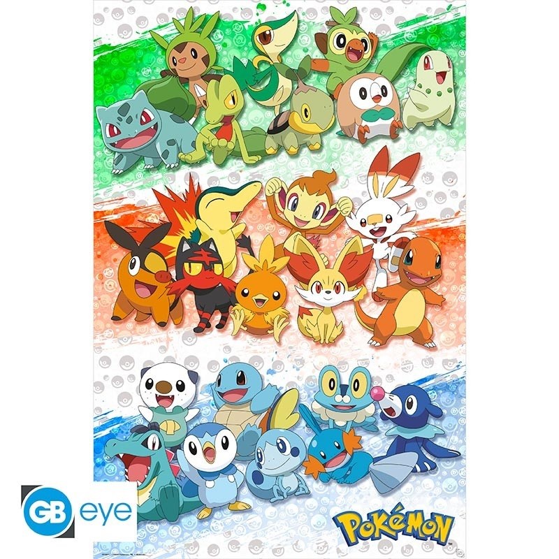 Poster - Rolled and shrink-wrapped - Pokemon - First partners