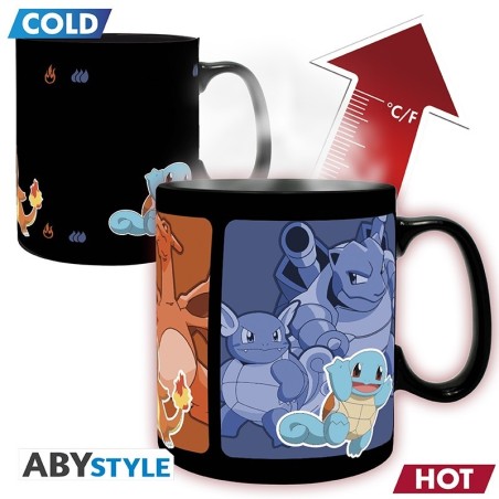 Mug - Thermo-réactif - Pokemon - Starters 1ère Génération
