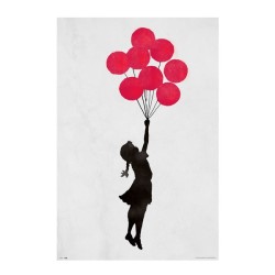 Poster - Roulé et filmé - Banksy - Petite fille aux ballons