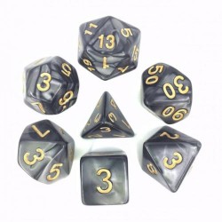 Dice sets - Dices - "Black Pearl & Gold" Color