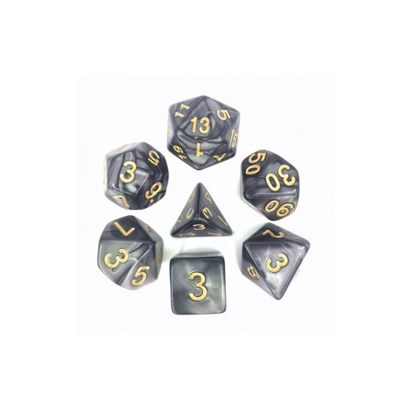 Dice sets - Dices - "Black Pearl & Gold" Color