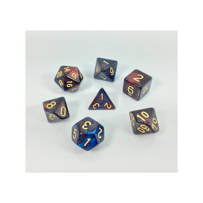 Dice sets - Dices - "Red & Blue Fusion" Color
