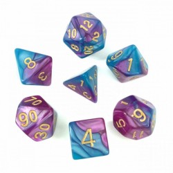 Set de dés - Dés - Couleur "Fusion Violet Clair & Bleu"