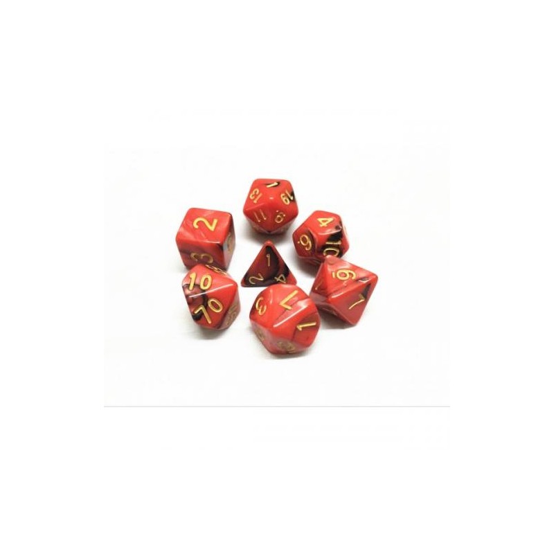Set de dés - Dés - Couleur "Fusion Rouge & Noir"