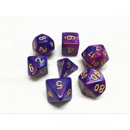Dice sets - Dices - "Blue & Violet Fusion" color