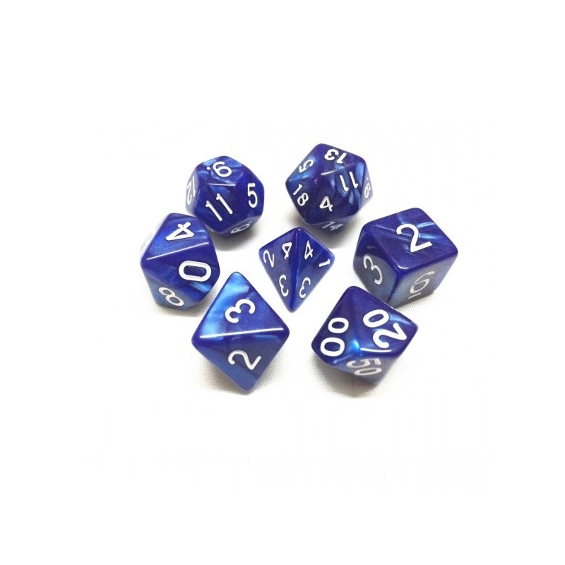 Set de dés - Dés - Couleur "Bleu Nacré"