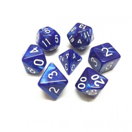 Set de dés - Dés - Couleur "Bleu Nacré"