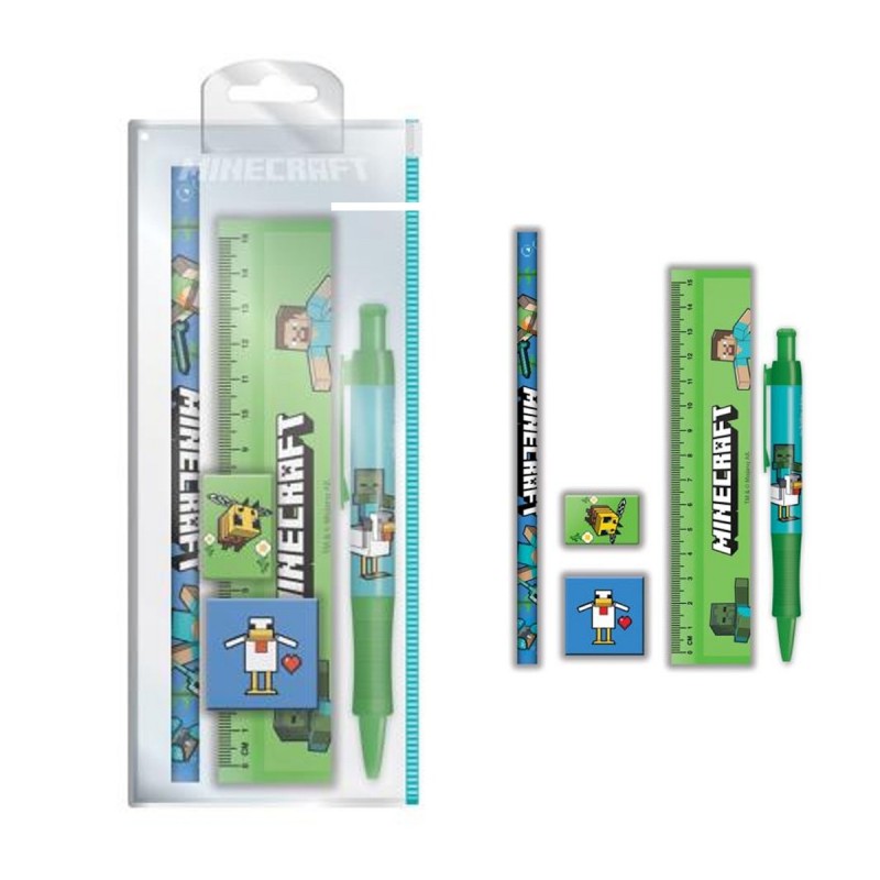 Set de papeterie - Minecraft - Vert