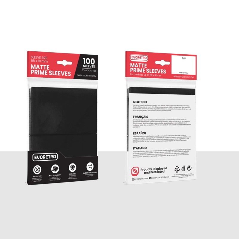 Sleeves - 100 pieces - Standard - Matte Black
