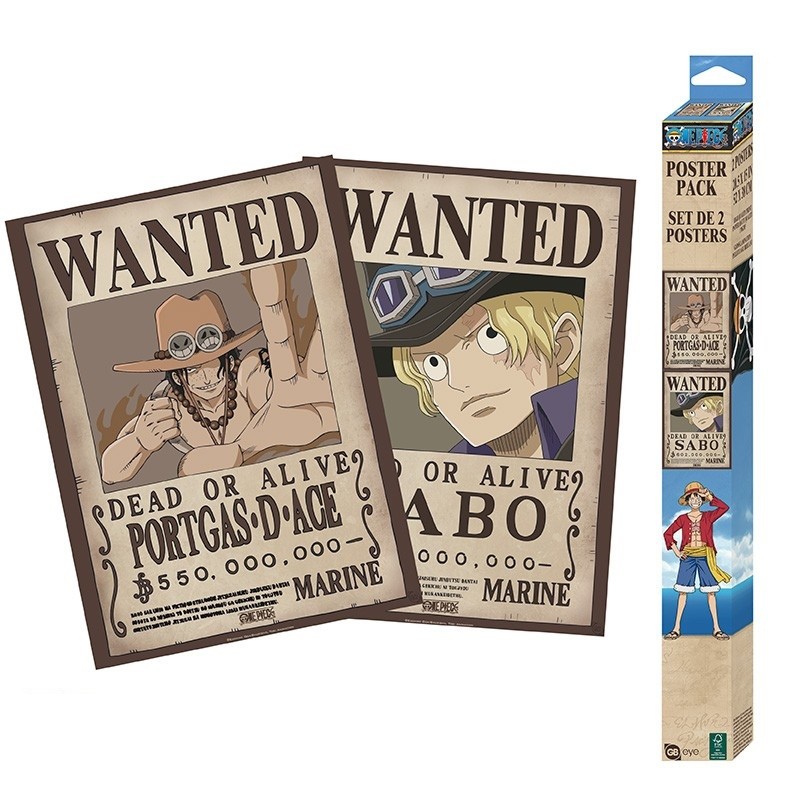 Poster - Set of 2 - One Piece - Wanted Sabo & Ace