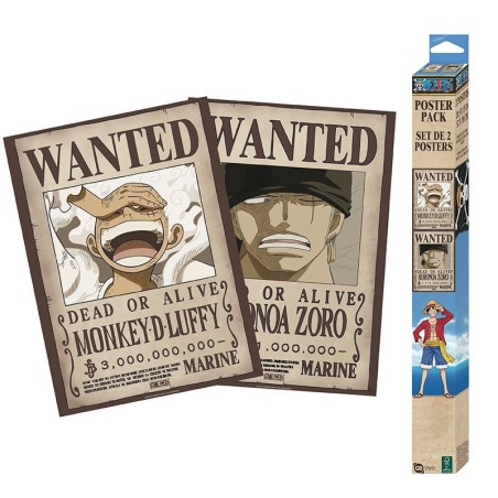 Poster - Pack de 2 - One Piece - Wanted Luffy & Zoro