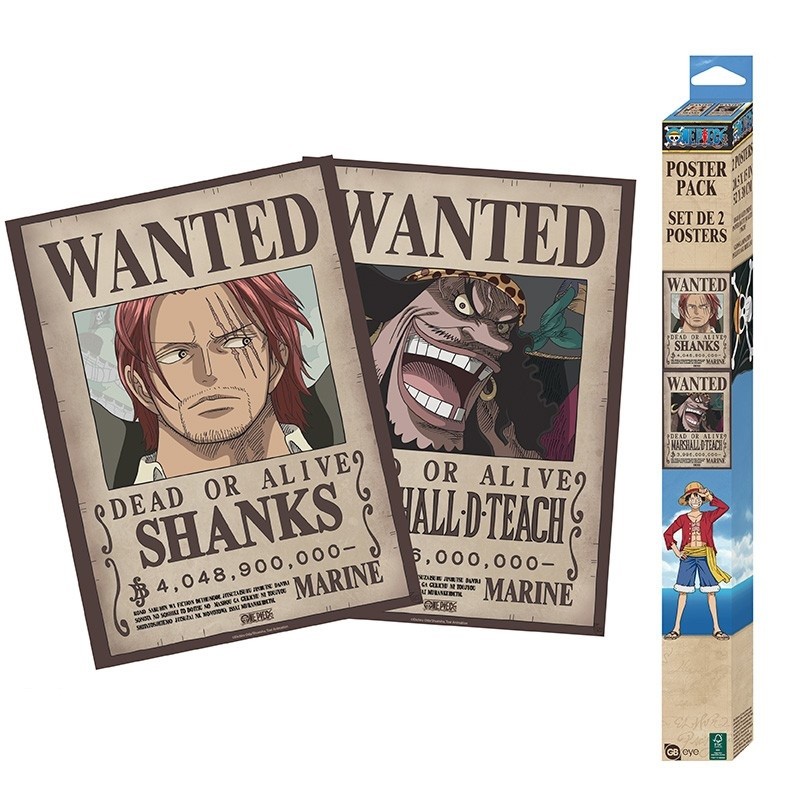 Poster - Set of 2 - One Piece - Wanted Shanks & Teach