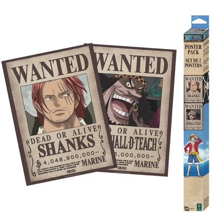 Poster - Set of 2 - One Piece - Wanted Shanks & Teach