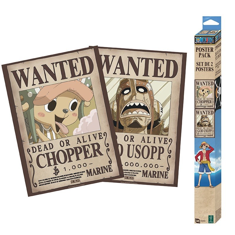 Poster - Pack de 2 - One Piece - Wanted Chopper & Usopp