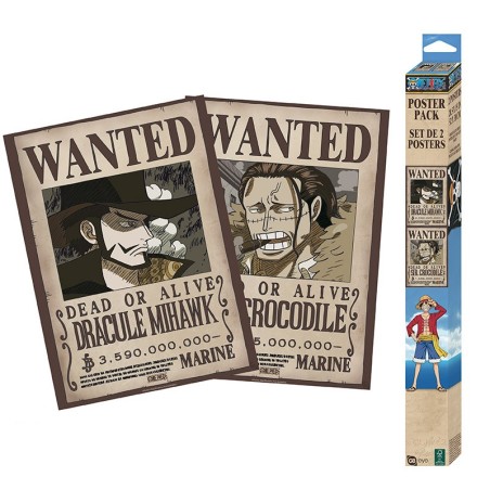 Poster - Pack de 2 - One Piece - Wanted Mihawk & Crocodile