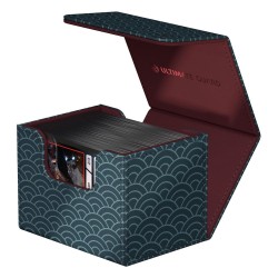 Boîte pour cartes - Magic The Gathering - SideWinder 100+ - Seigaiha (Bleu Foncé / Rouge Foncé)