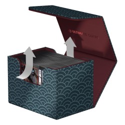 Deck Box - Magic The Gathering - SideWinder 100+ - Seigaiha (Dark Blue / Dark Red)