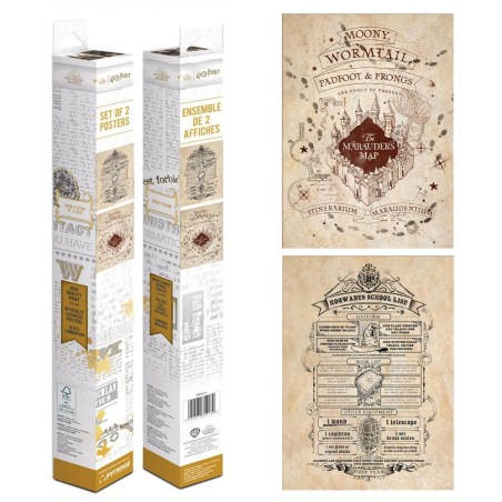 Poster - Set of 2 - Harry Potter - Map & School List