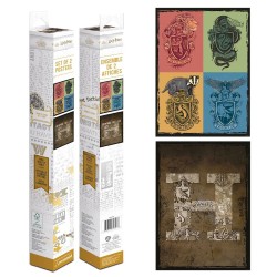 Poster - Set of 2 - Harry Potter - Crests & Hogwarts