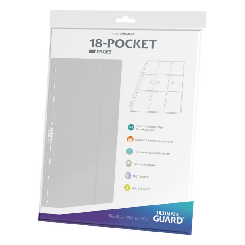Portfolio - Side-Loading - 18-Pocket Pages (10ct) -  White