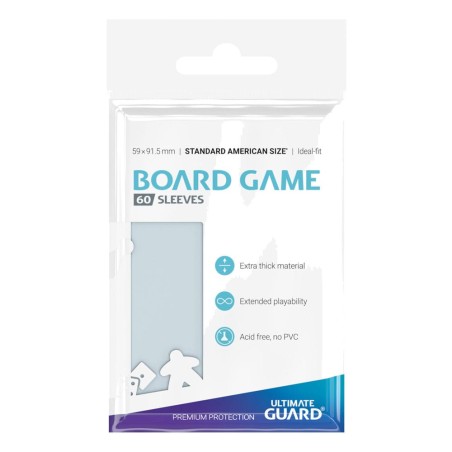 Sleeves - 100 Pcs - American Standard - Board Games - Transparent