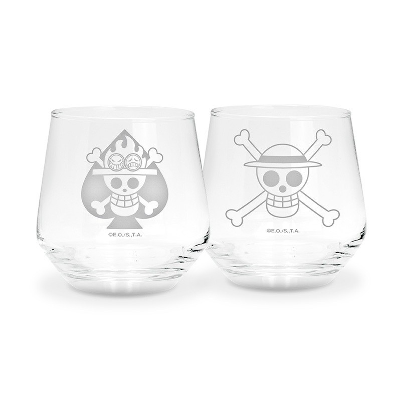 Glass - Set of 2 - One Piece - Ace & Luffy