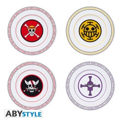 Assiette - Pack de 4 - One Piece - Emblèmes