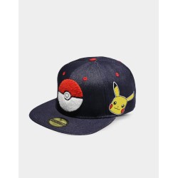 Casquette - Snap Back - Pokemon - Pokeball - Denim