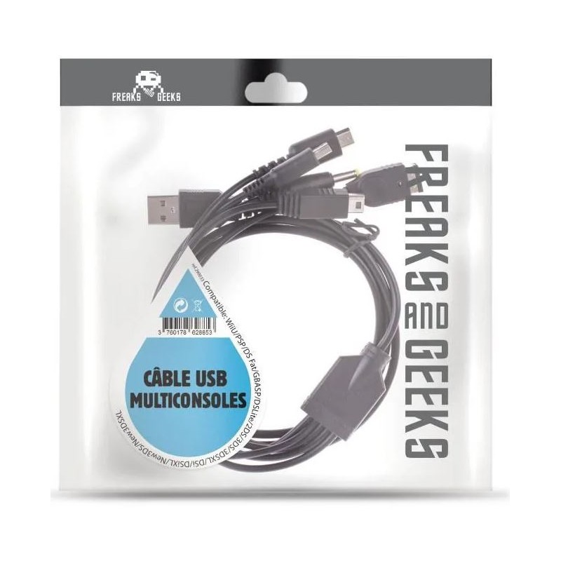 Cable - Câble USB Multiconsoles - DS, DS Lite, 2DS, 3DS, 3DSXL, DSi, DSiYL, New3DS